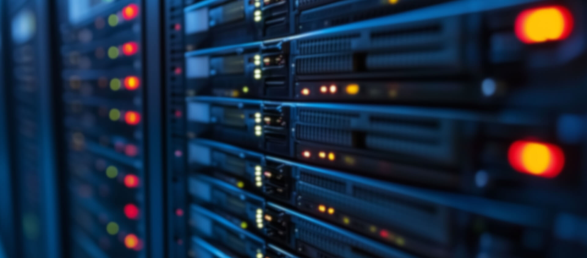 racks of server blades in a datacenter