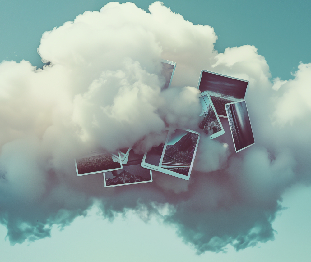 a cloud of polaroids