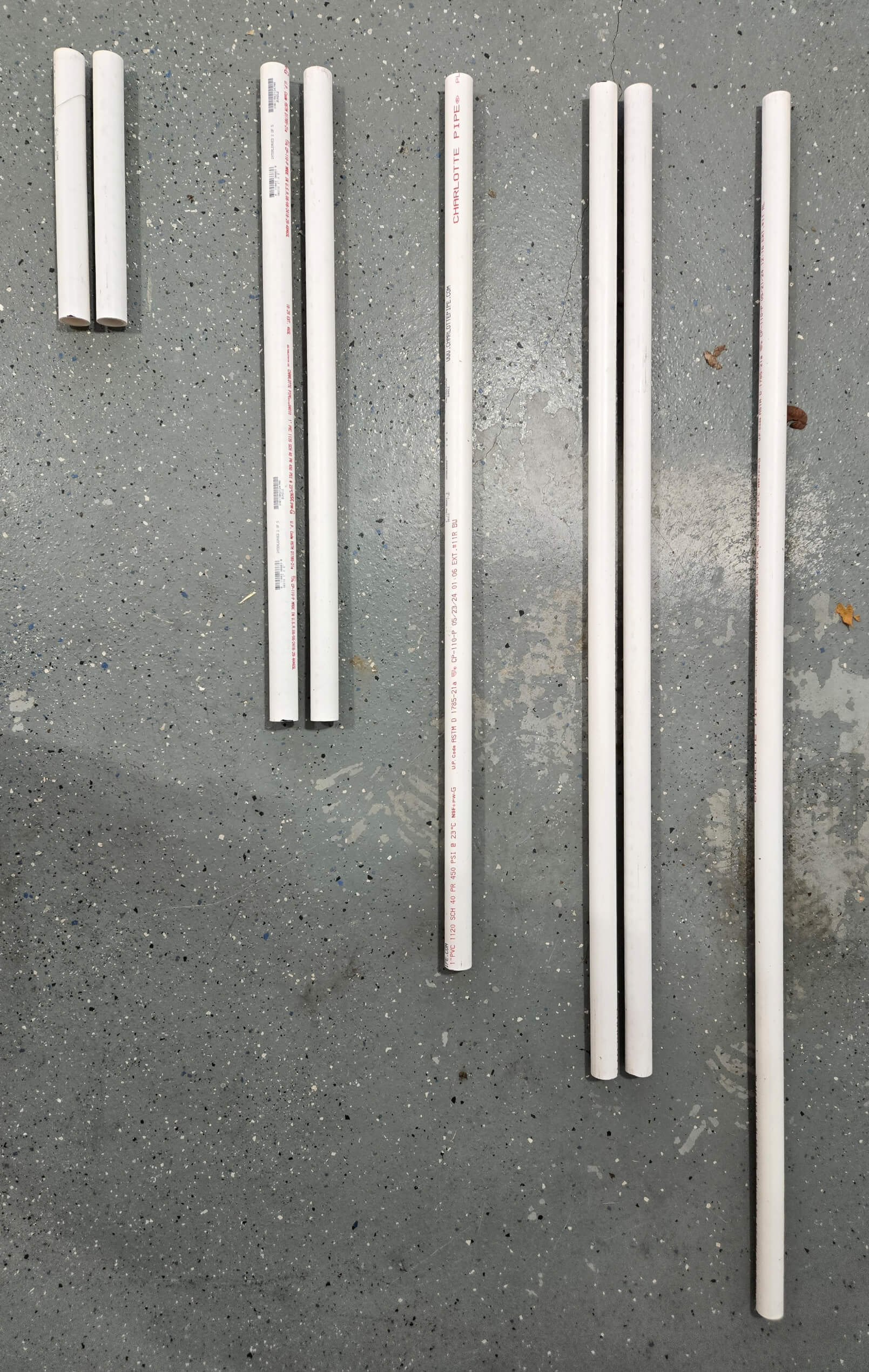 pvc pipes after cutting