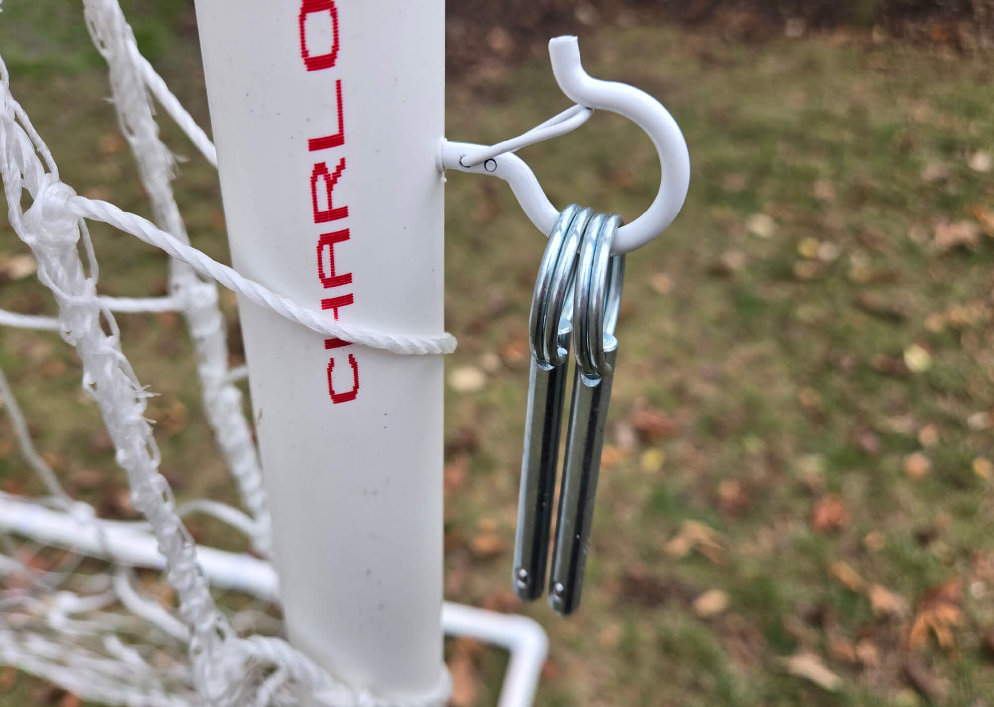 hook for locking pins with pins